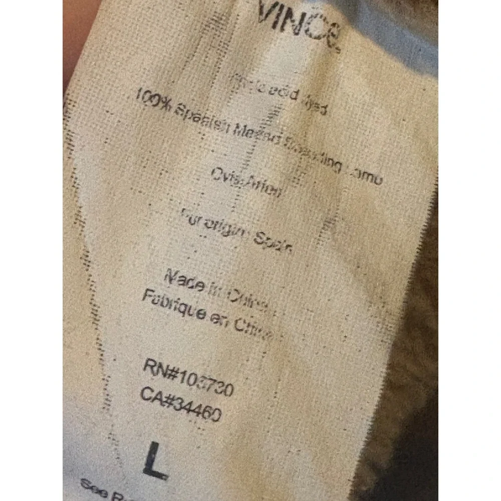 Vince Taupe Spanish Merino Shearling‎ Draped Suede Leather Jacket Size Large